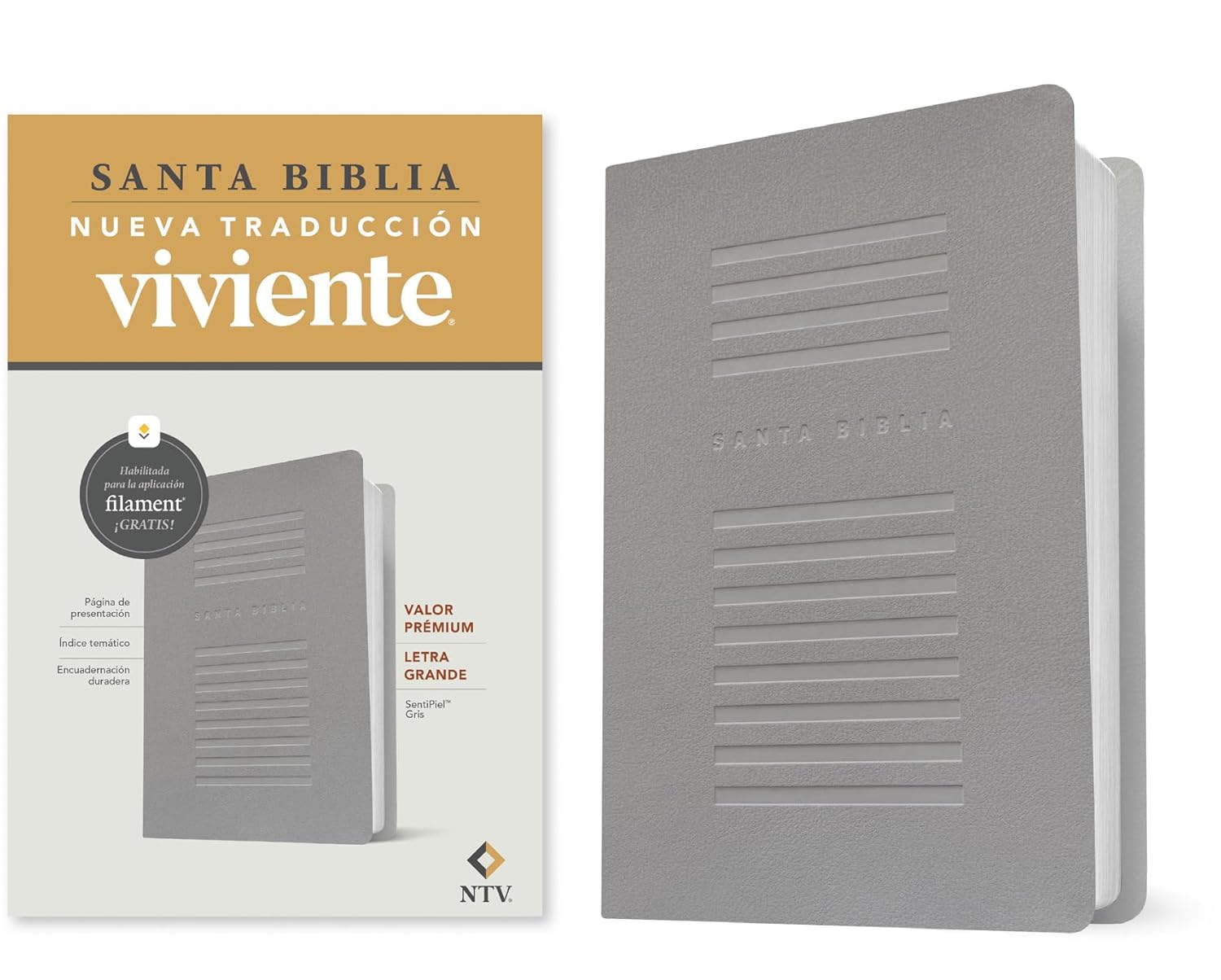 Biblia NTV con Filament – Gris Claro - Letra Grande - Image 6